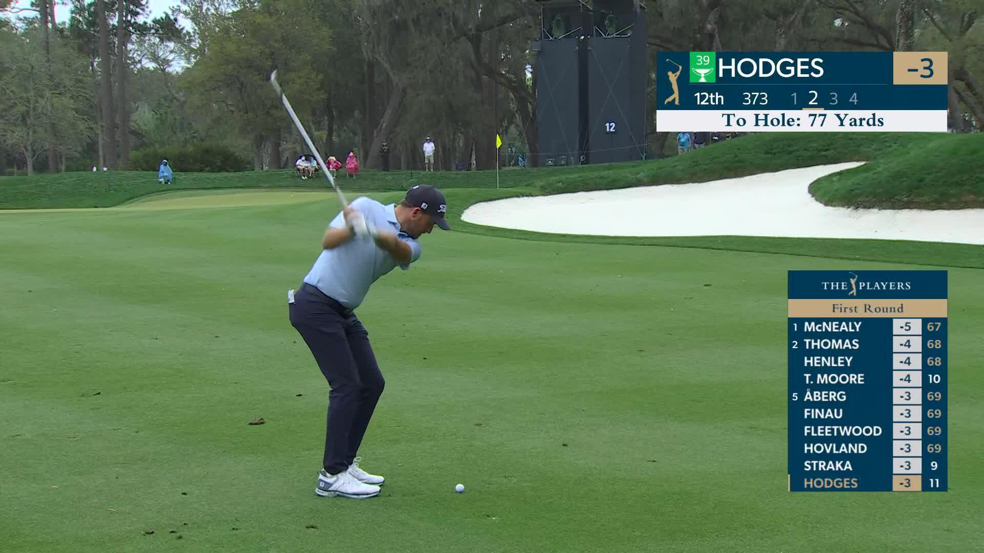 Lee Hodges makes birdie on No. 12 at THE PLAYERS