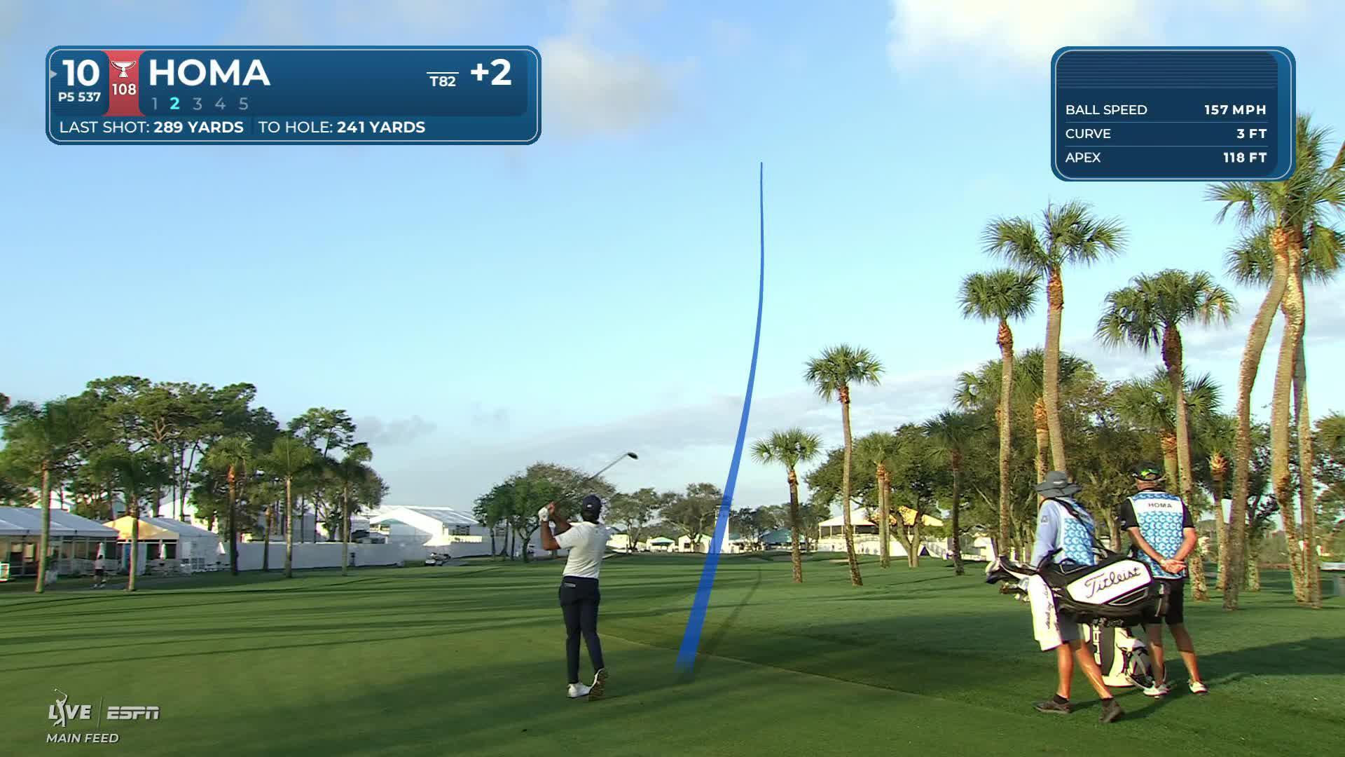 Max Homa sinks 7-foot birdie putt on No. 10 at Cognizant Classic