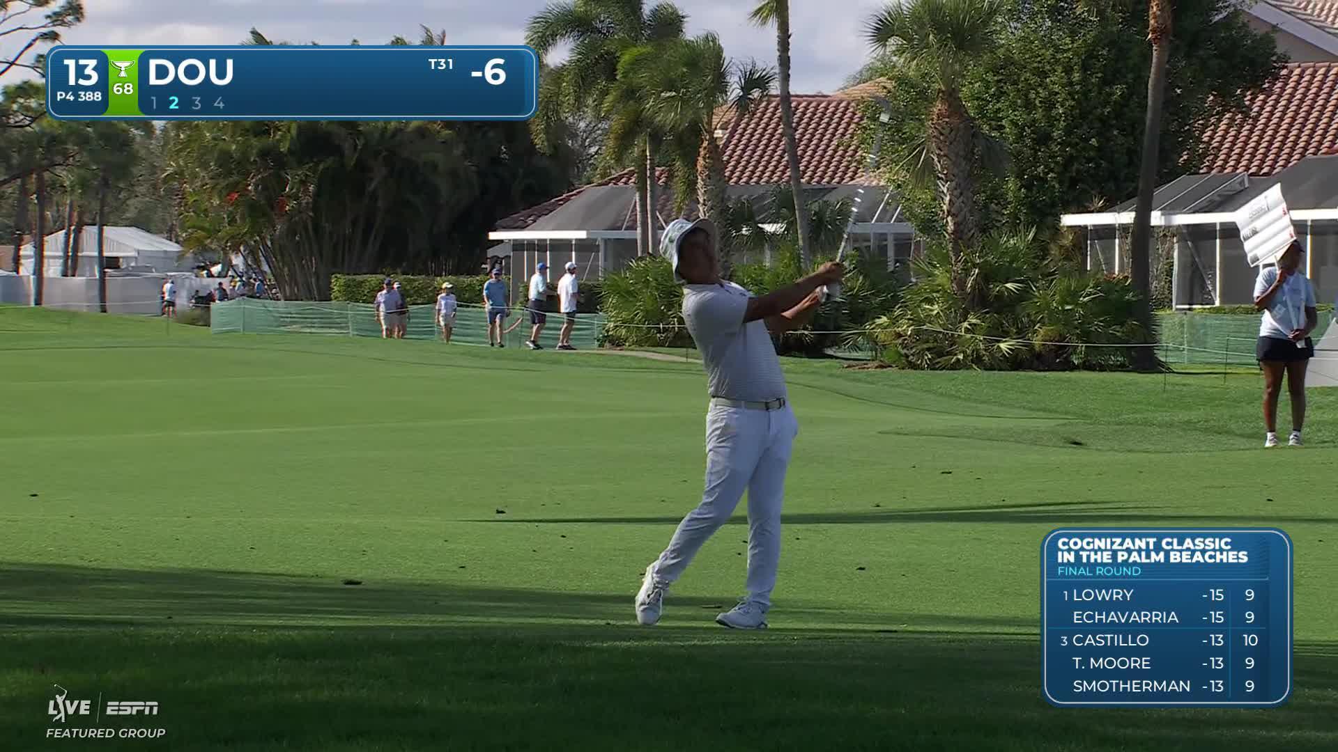 Zecheng Dou drains 5-foot birdie putt on No. 13 at Cognizant Classic
