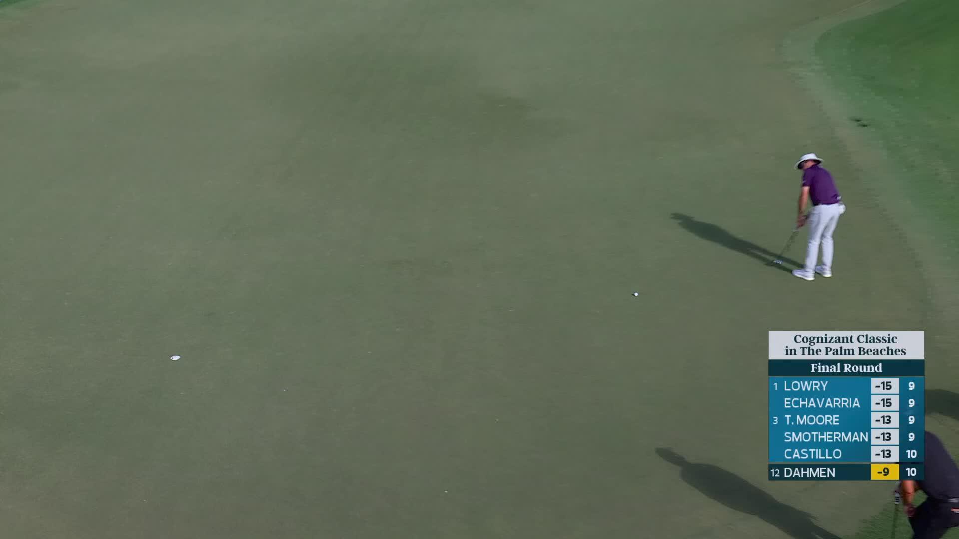 Joel Dahmen sinks 26-foot birdie putt on No. 11 at Cognizant Classic