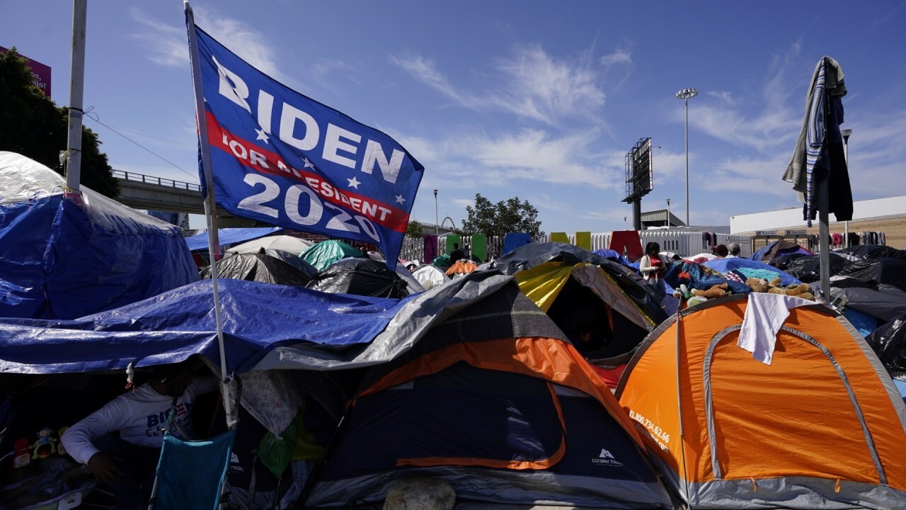 Migrant Tent Camp Flies Biden For President Flag Latest News Videos