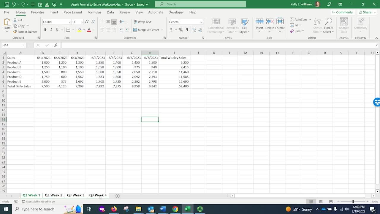 Apply the same formatting to an entire Excel workbook Journal of