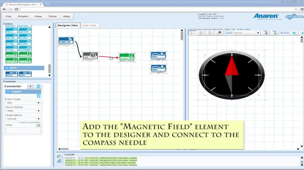 Anaren Atmosphere Sensor Element Library demo: Incorporating STMicroelectronics LIS3MDL magnetometer