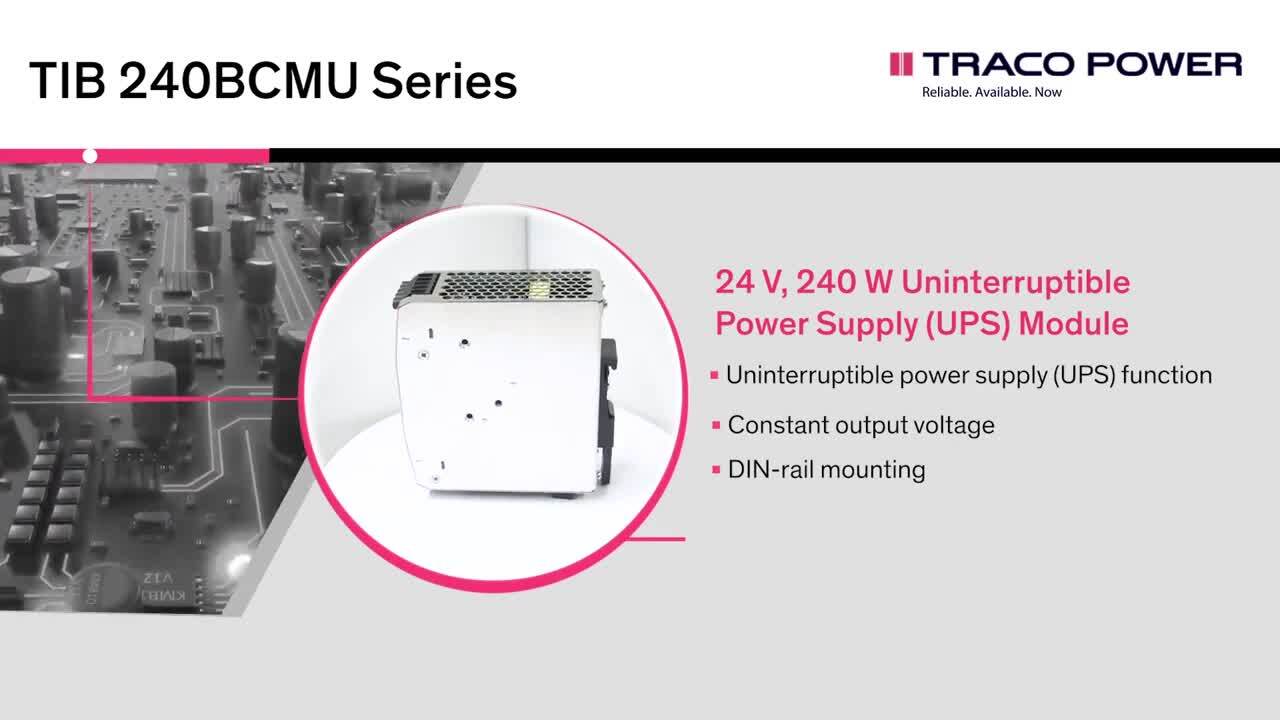 TIB-240BCMU Series – 24V, 240W Uninterruptible Power Supply (UPS) Module