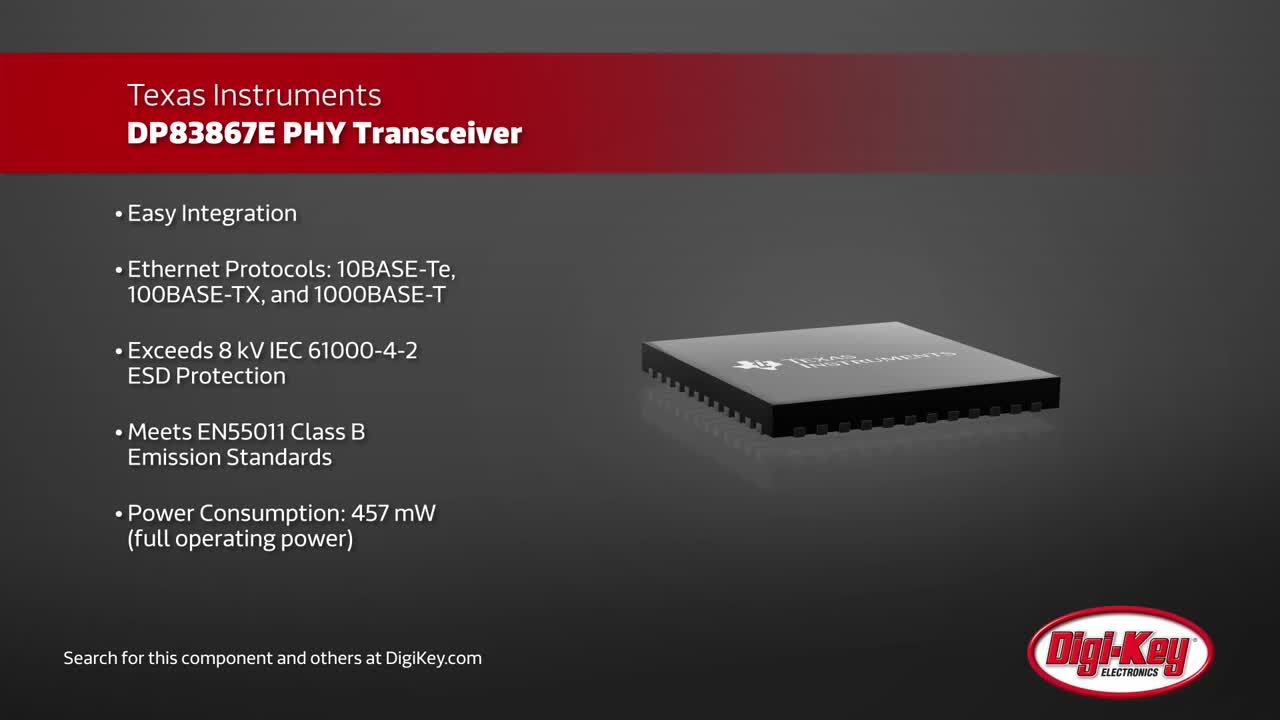 Texas Instruments DP83867E Gigabit Transceiver | DigiKey Daily