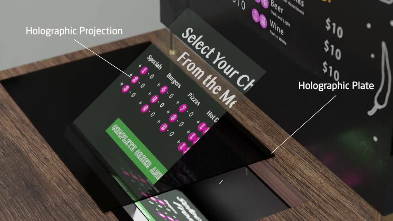 Neonode Holographic Contactless Touch for Restaurants