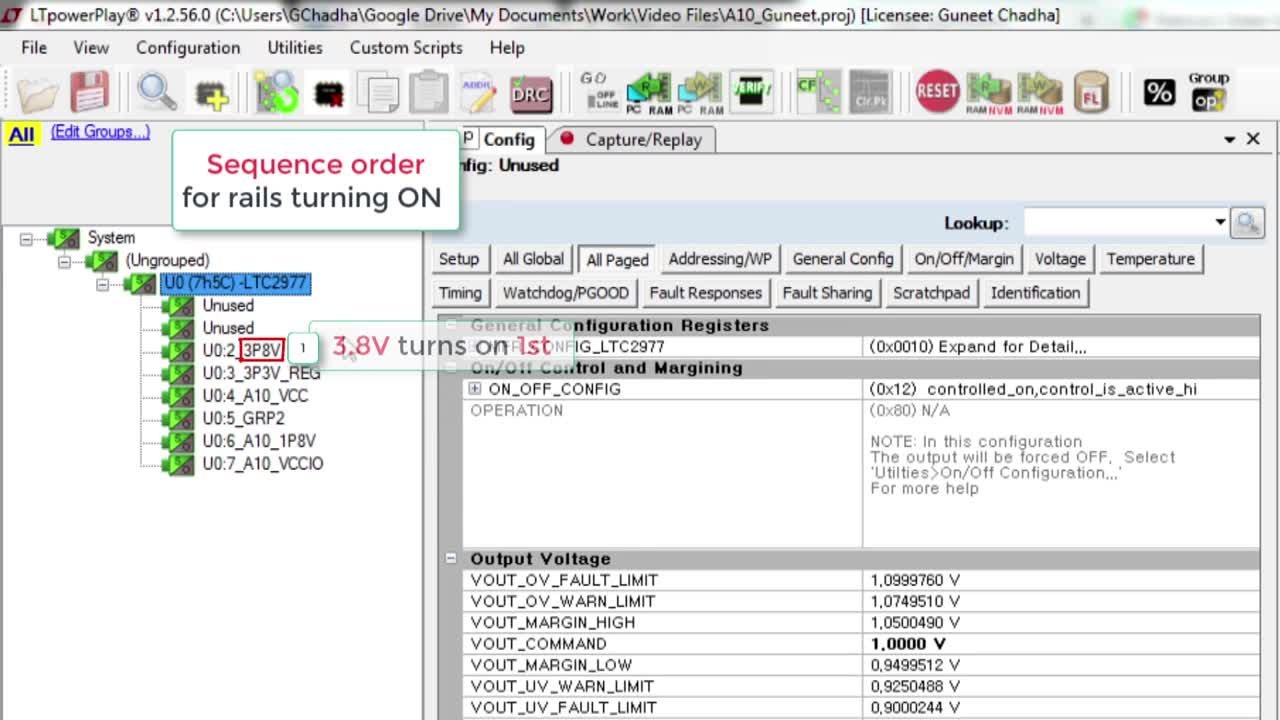 Sequence 8 Power Rails on an Intel Arria ARM Cortex 20nm SoC FPGA