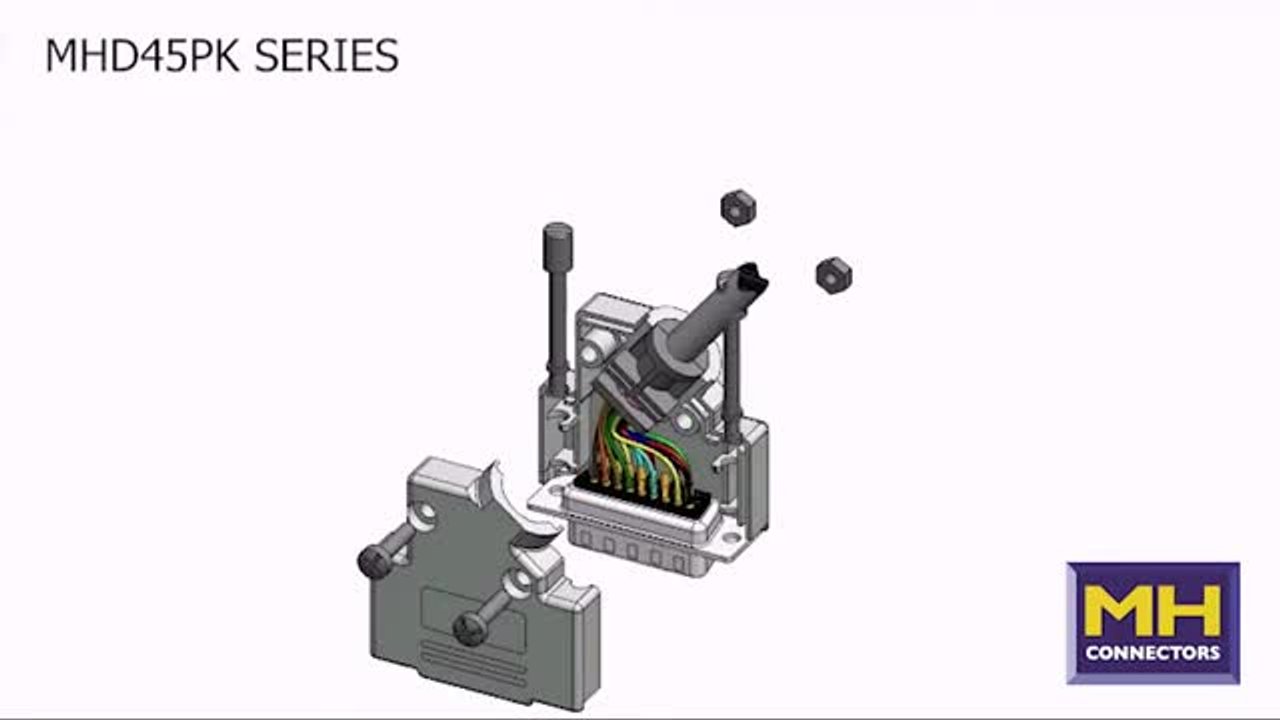 MH Connectors MHD45PK 45° Metallized Plastic D-Sub hoods