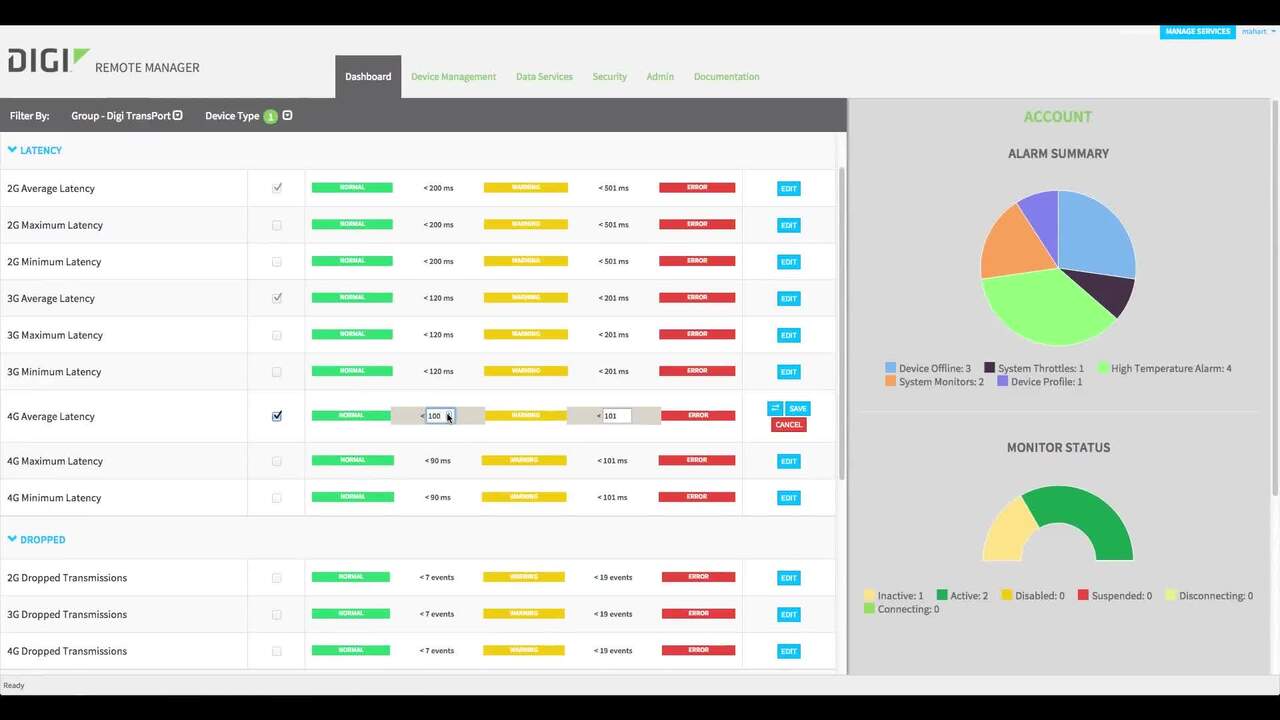 Digi Remote Manager: Device Health Dashboard | DigiKey