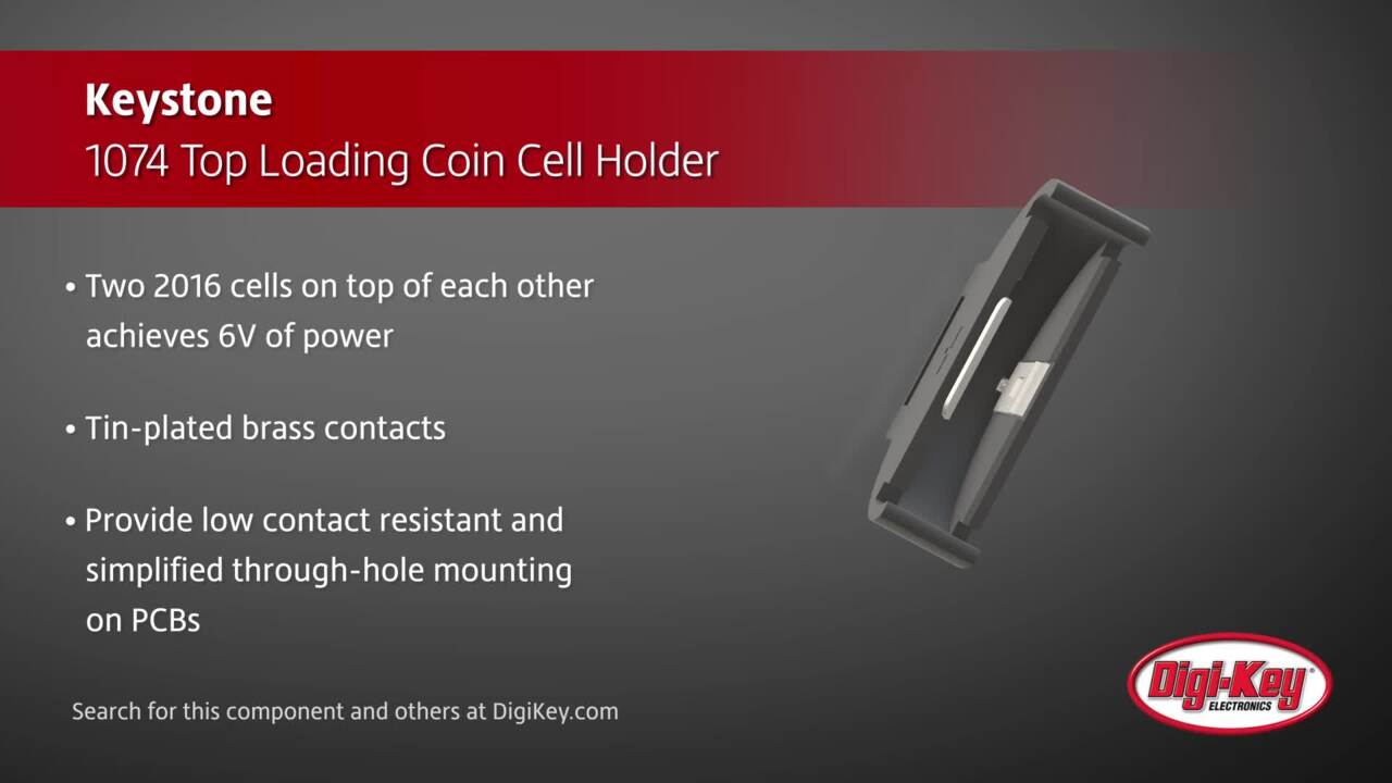 Keystone 1074 Top Loading Coin Cell Holder | Digi-Key Daily