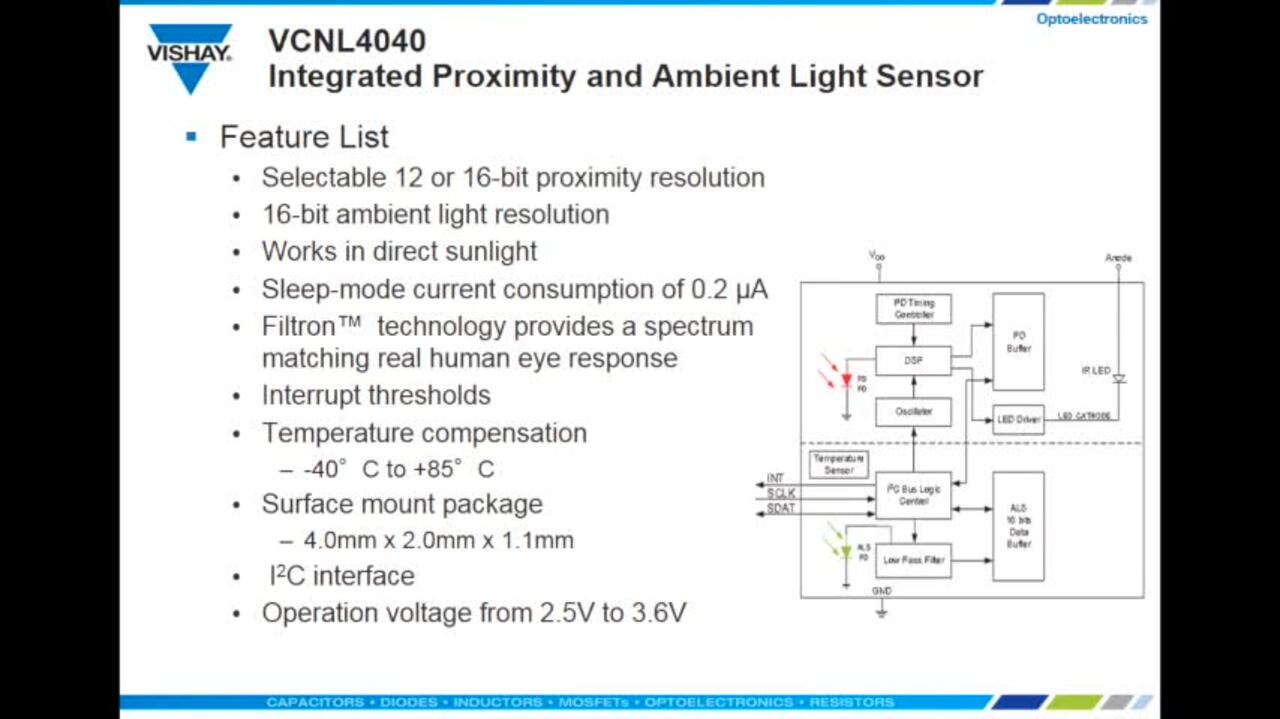 VCNL4040 – Proximity and Ambient Light Digital Sensor