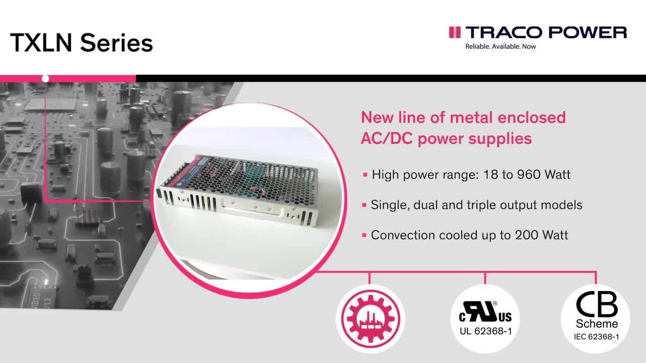 TXLN: New AC/DC Power Supplies from Traco Power