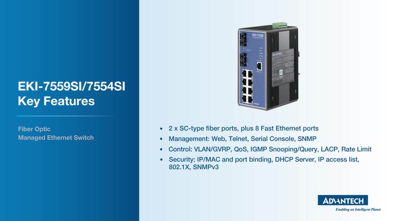 EKI-7712G-2FV-AE Advantech Switch industriel ethernet