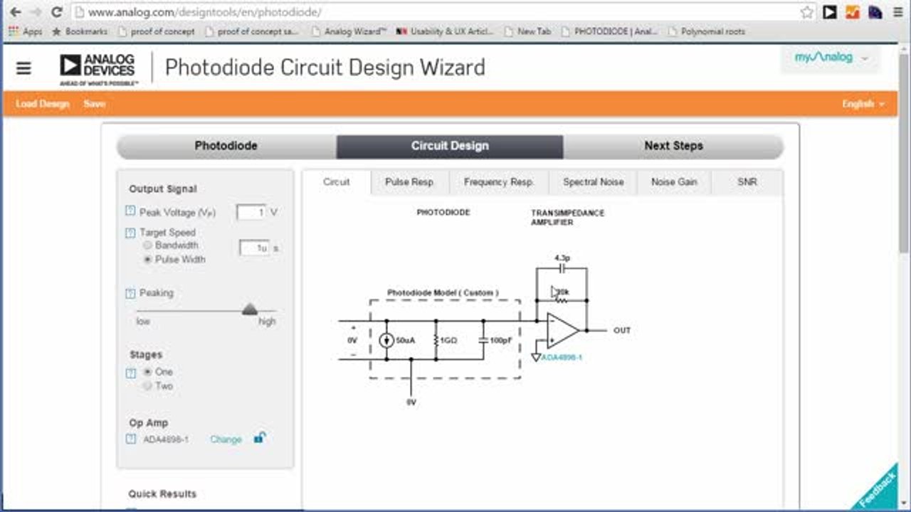 Analog Photodiode Wizard Design Tool | DigiKey