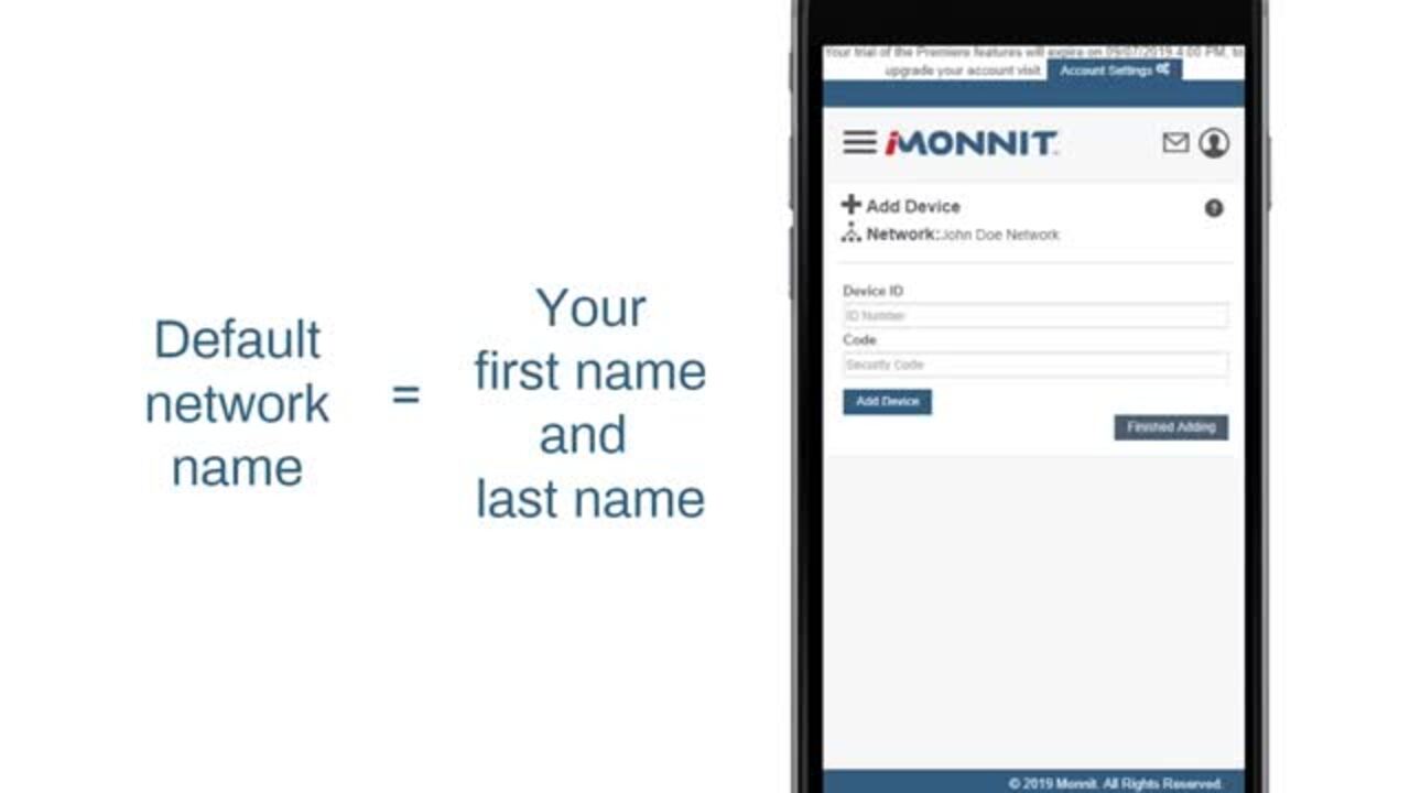Creating An Account on iMonnit