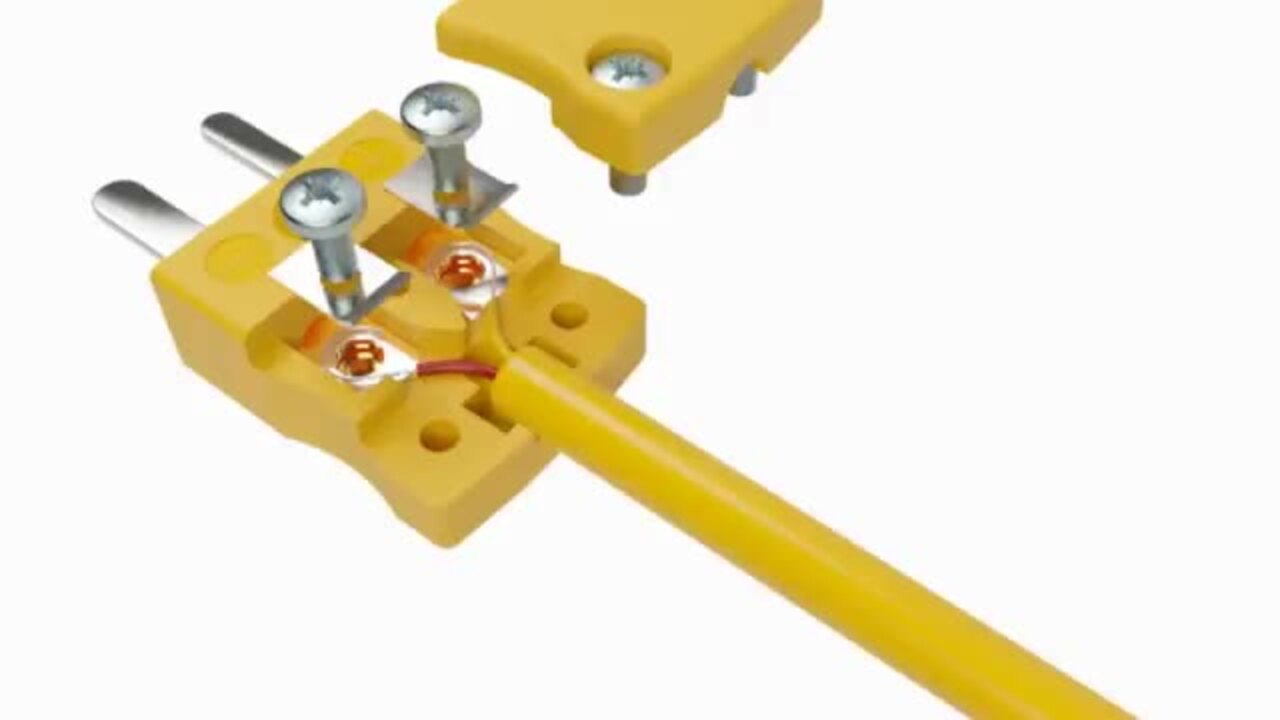 3D Animation of Miniature ANSI Thermocouple Connector Plug