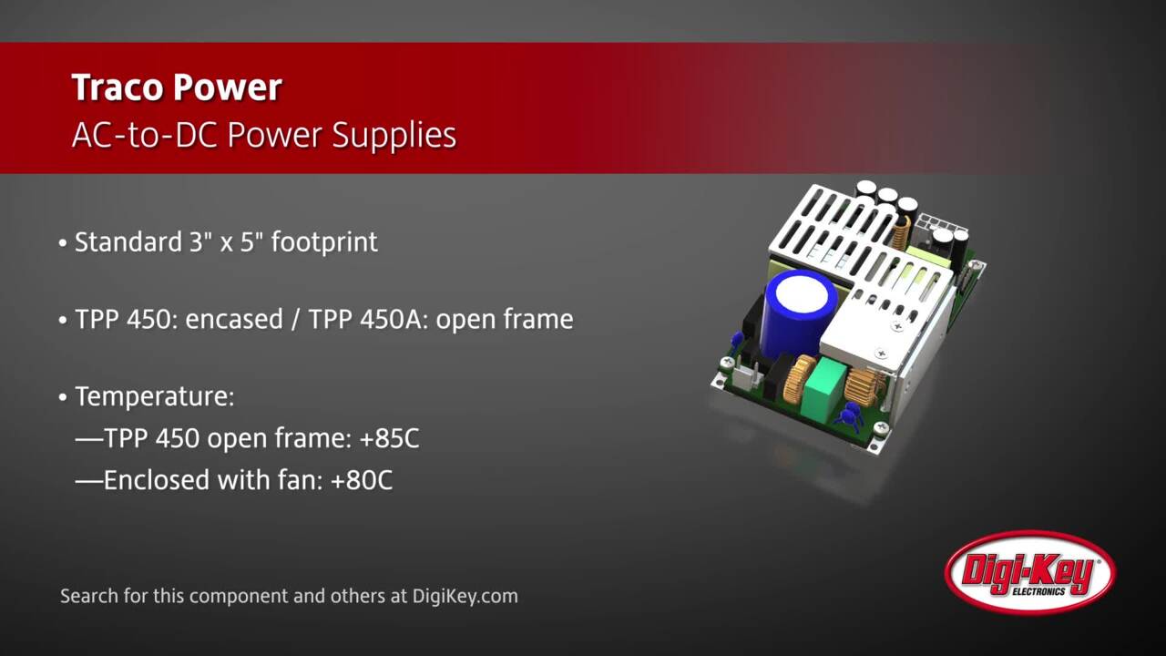 Traco Power TPP 450 Series Power Supplies | DigiKey Daily