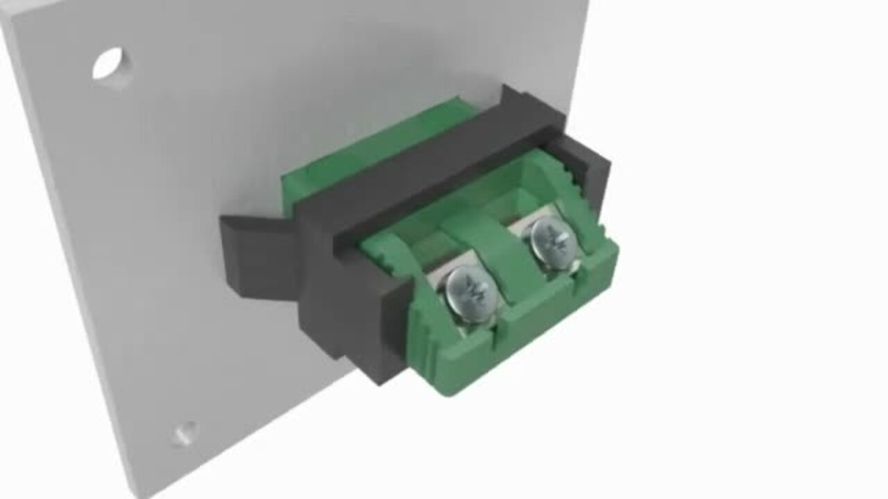 3D Animation of Miniature Rectangular Thermocouple Connector Fascia Socket