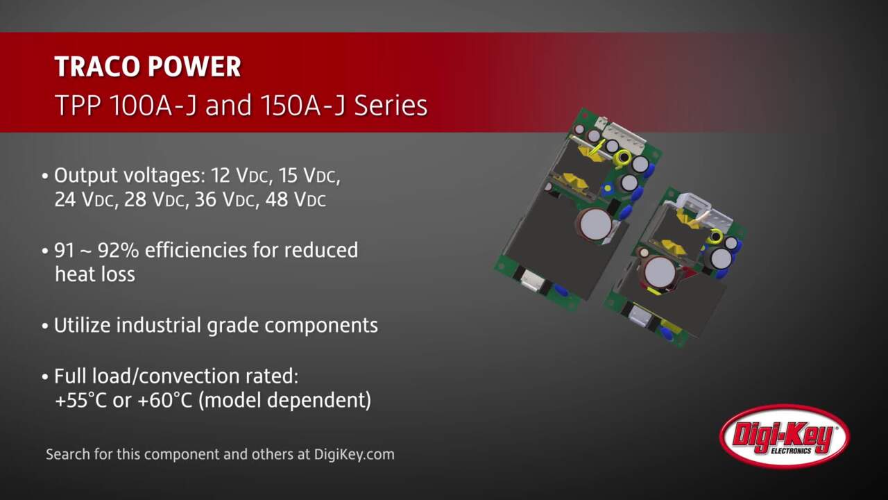 TRACO POWER TPP 100A-J and 150A-J Series | DigiKey Daily