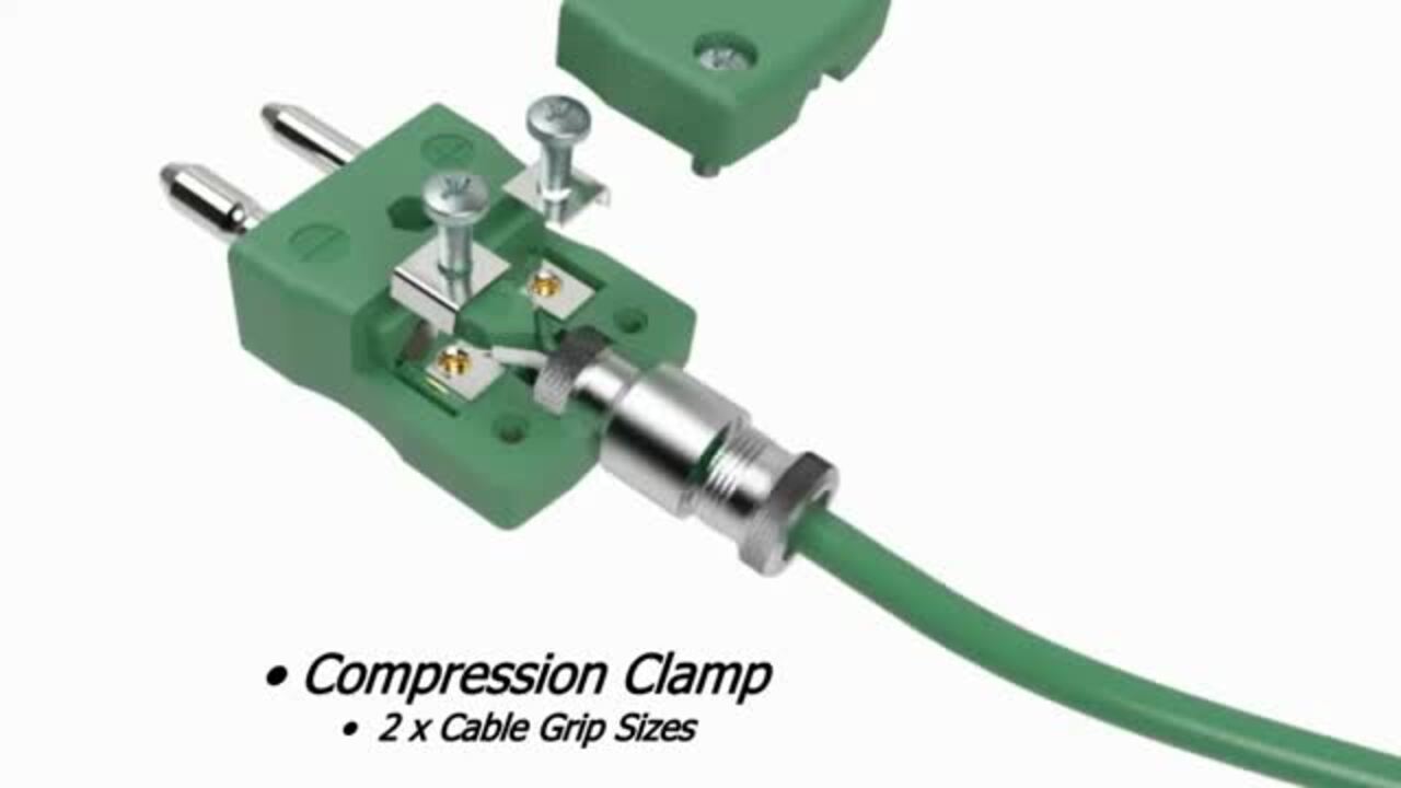 3D Animation of Standard IEC Thermocouple Connector Plug