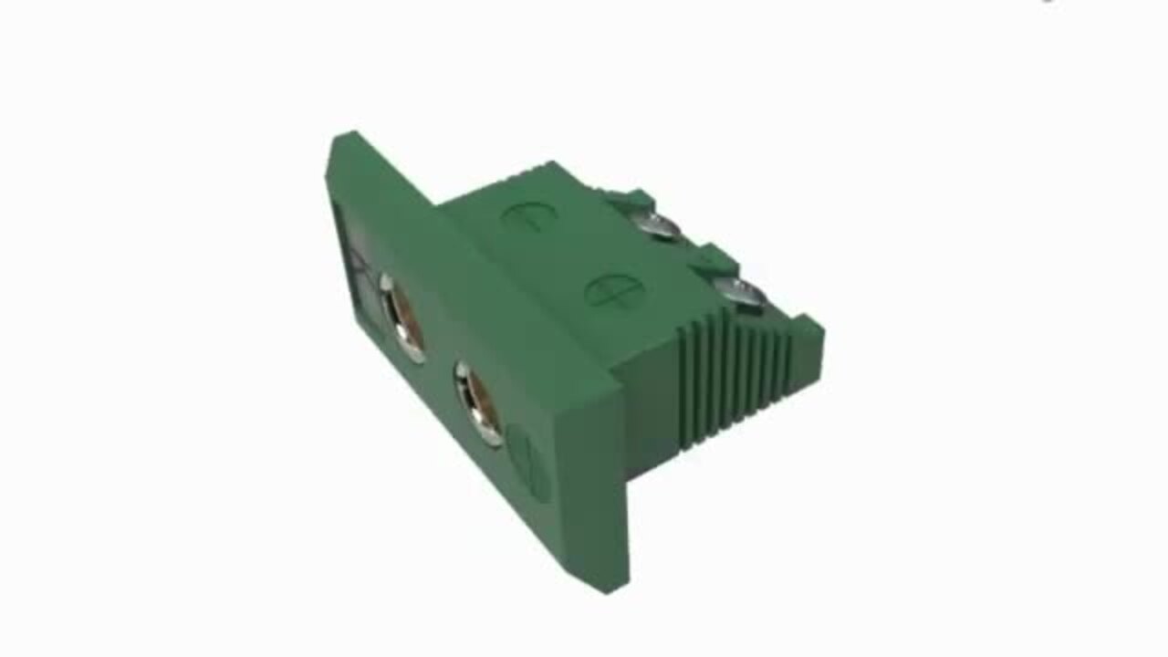 3D Animation of Standard IEC Thermocouple Connector Fascia Socket