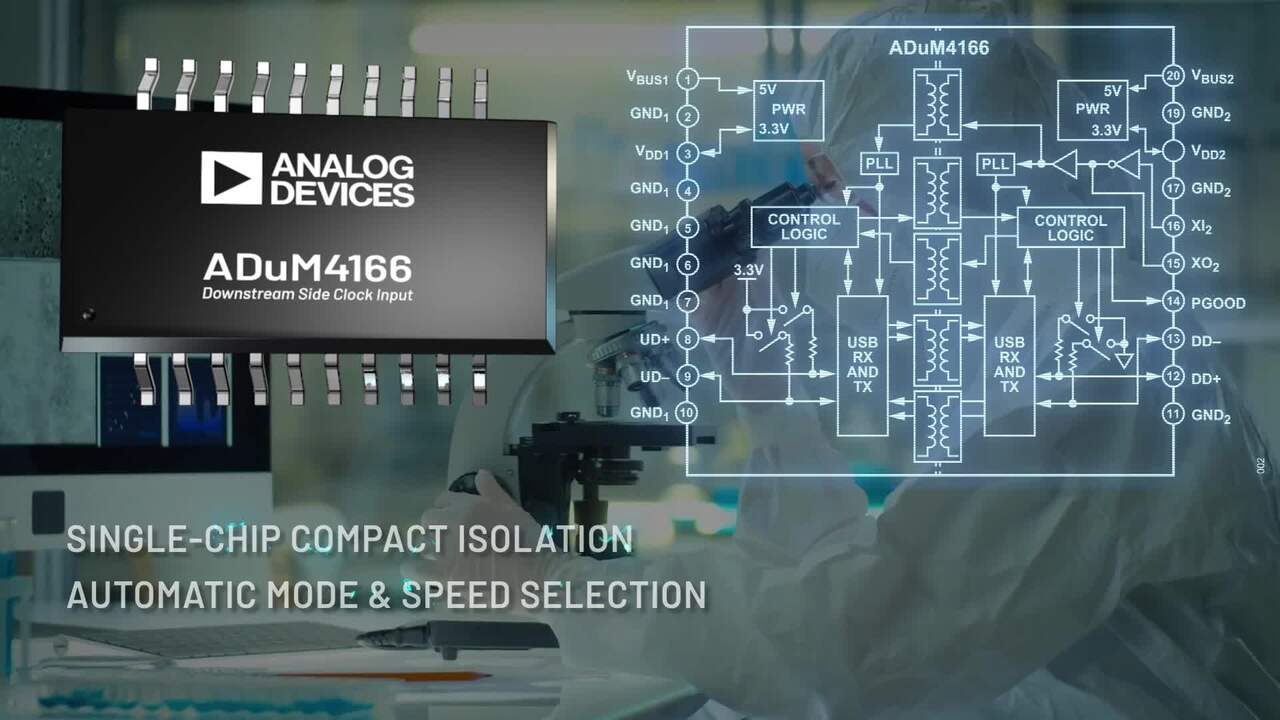 ADuM4165/6: High speed 480 Mbps Digital Isolator dynamically supports all USB 2.0 rates