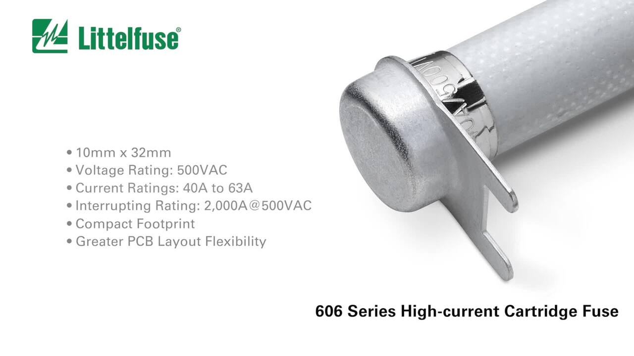 High Current 500VAC Compact Cartridge Fuses – 606 Series