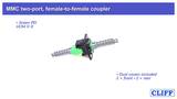 MMC two-port, female-to-female coupler MMC two-port, female-to-female coupler