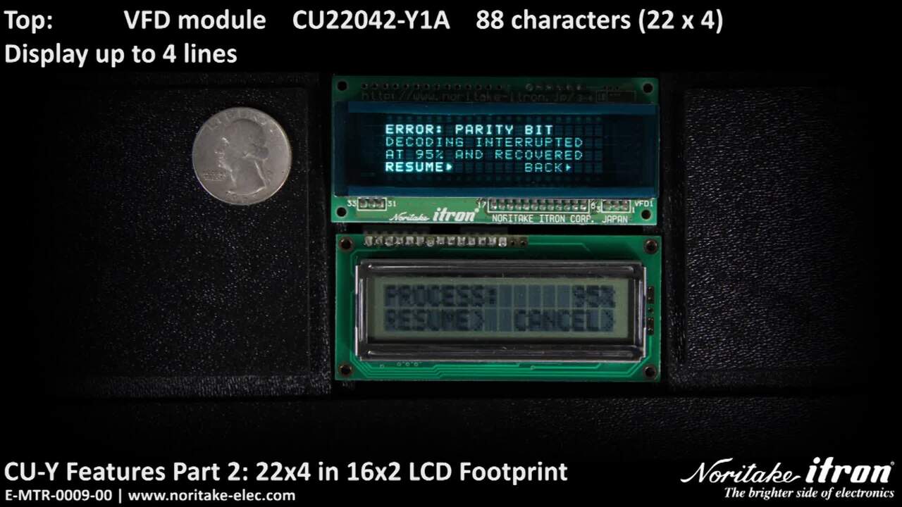 22x4 characters in 16x2 LCD footprint