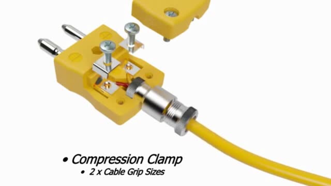 3D Animation of Standard ANSI Thermocouple Connector Plug