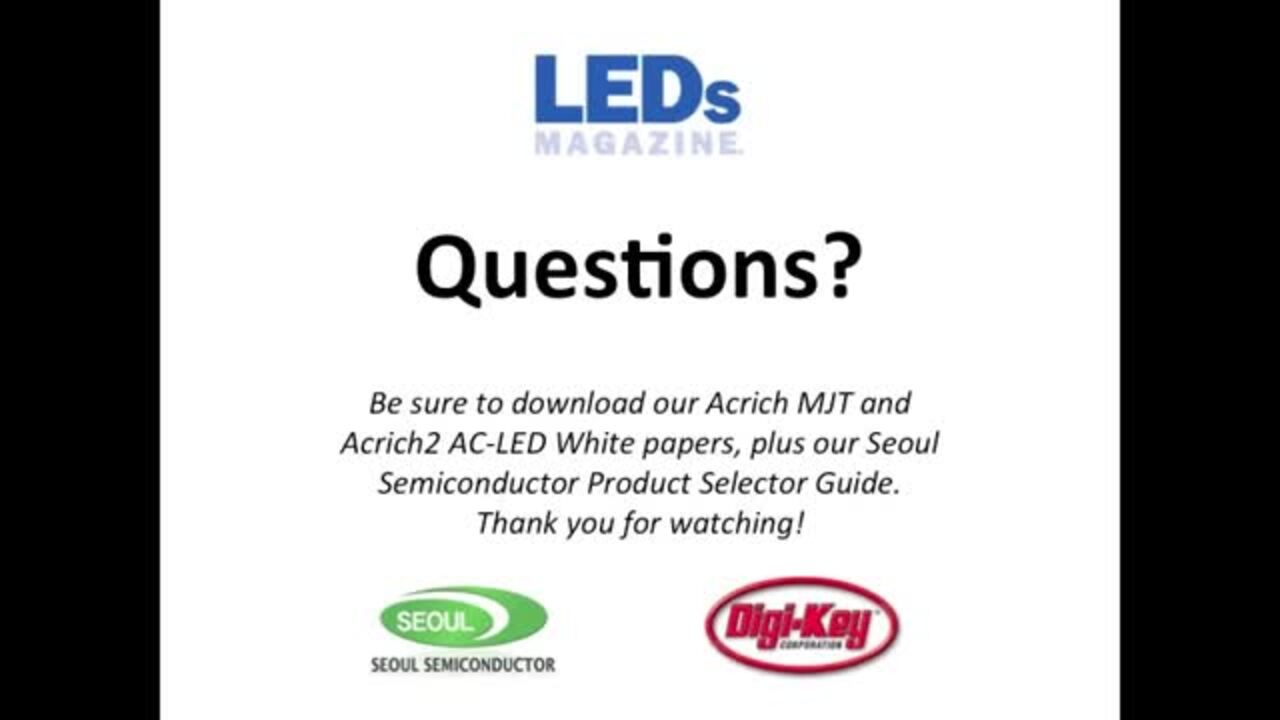 Seoul Semiconductor - LEDs Magazine LED Component Selection Webinar