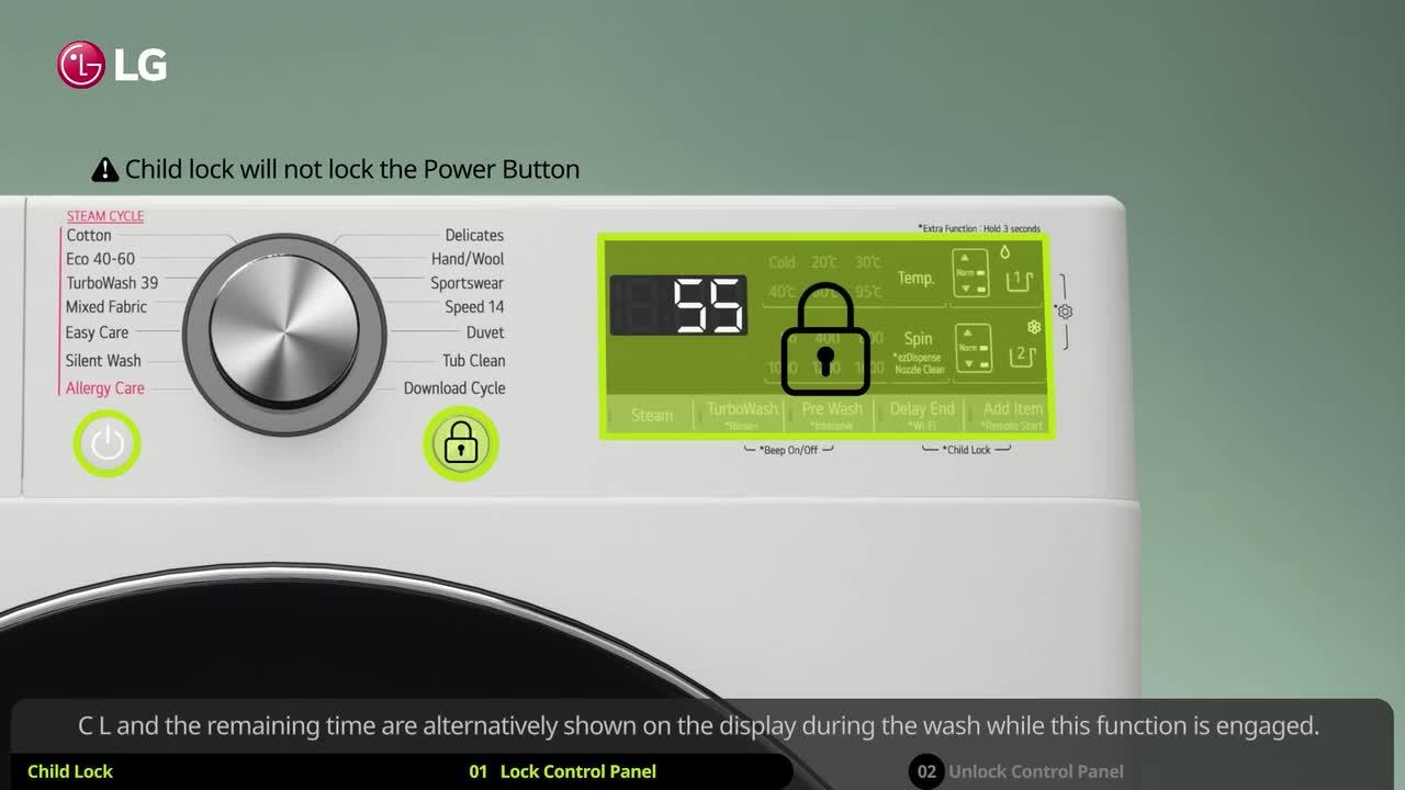 Help library How to use the child lock on your LG front load washing machine LG IN