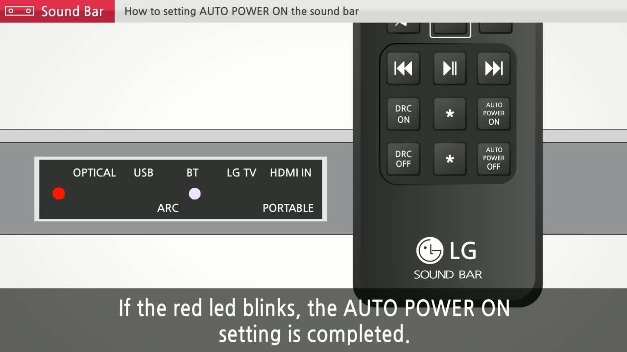 Lg soundbar auto sales power on