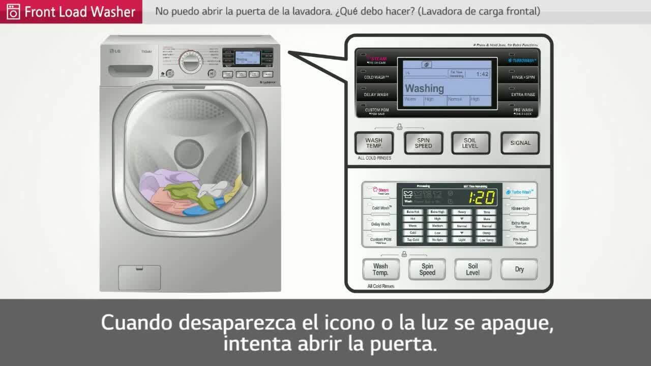 Preguntas Frecuentes: Preguntas Frecuentes: No puedo abrir la puerta de la lavadora de carga frontal. ¿Qué debo hacer? LG Spain