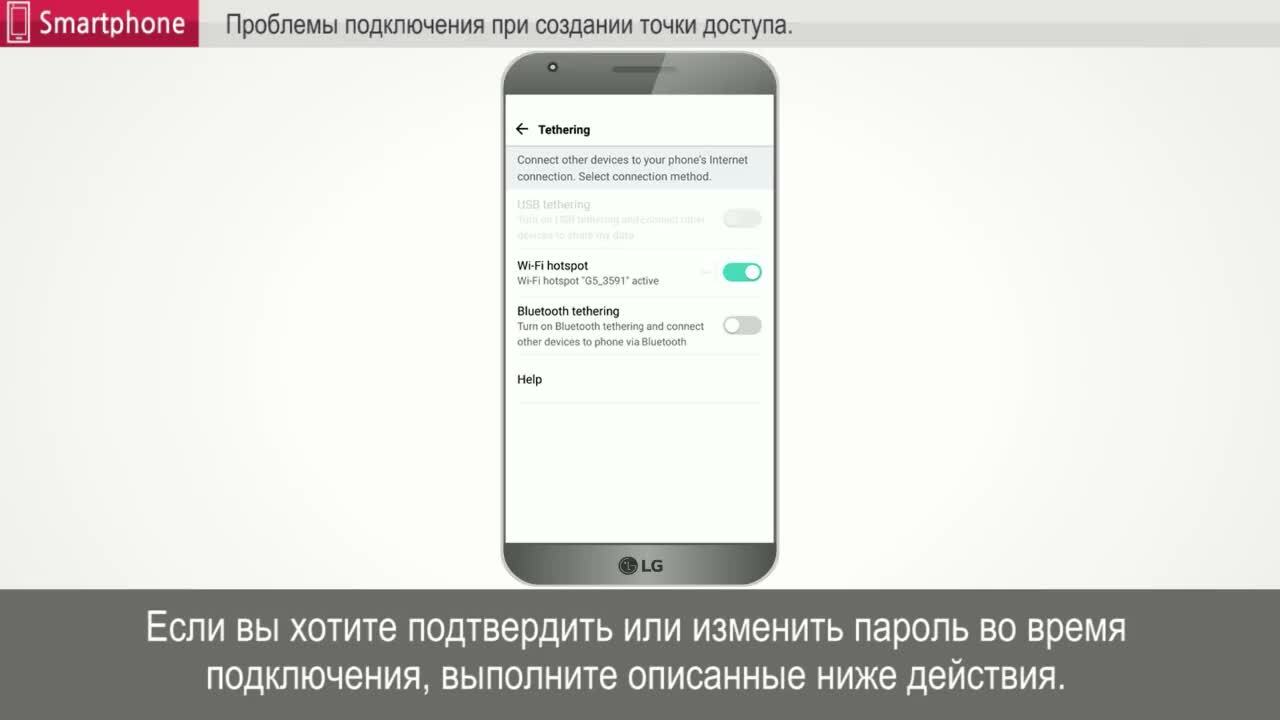 Библиотека справки: Video]LG mobile phone - Проблемы подключения при  создании точки доступа. | LG KZ