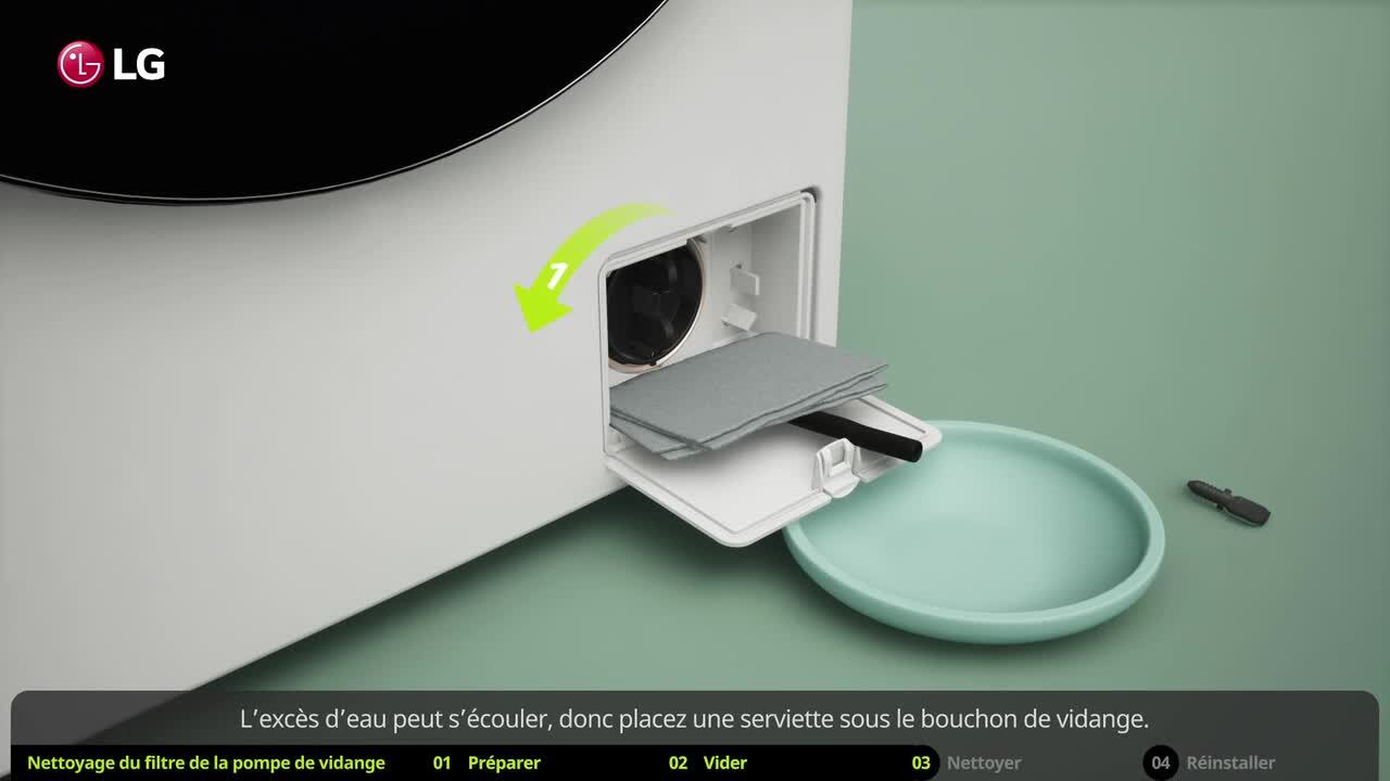 Tutoriels Video: Tutoriels Video: Comment nettoyer le filtre de la pompe de  vidange sur votre lave-linge LG
