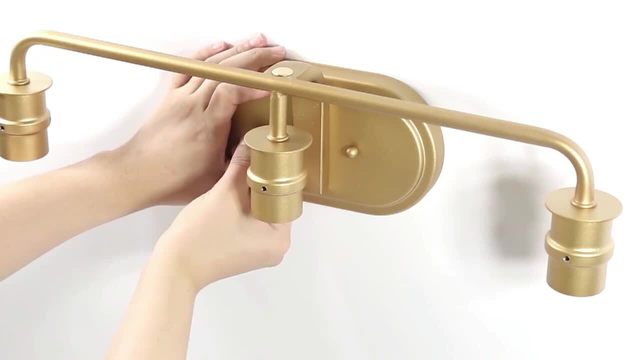 「quaitylife」屏風　牡丹　金色 Uolfin Modern Gold Bathroom Vanity Light Bar, 22.5 in. 3