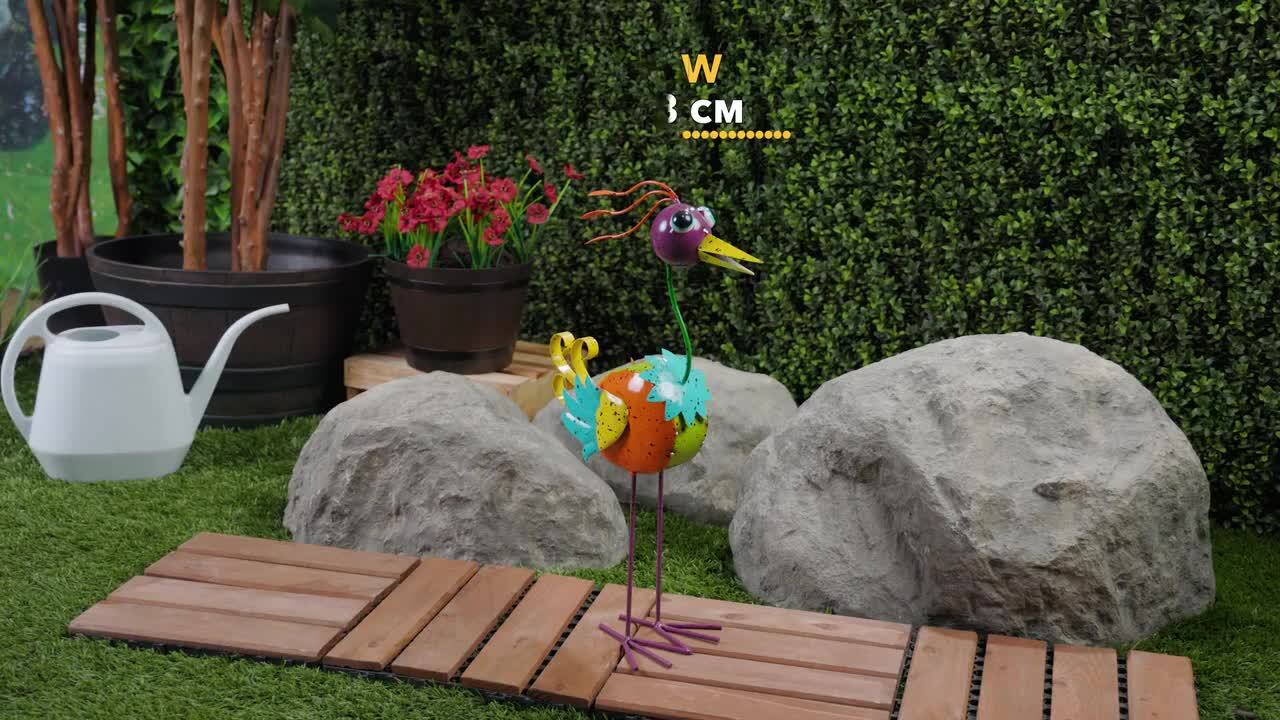 Alpine Corporation Quirky Metal Rainbow Bird Decor LAZ328HH - The