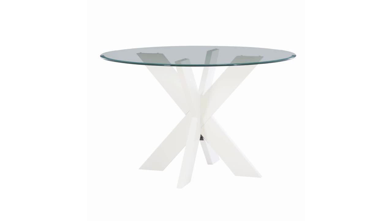 Linon Home Decor Norris 48 L White Round Dining Table with