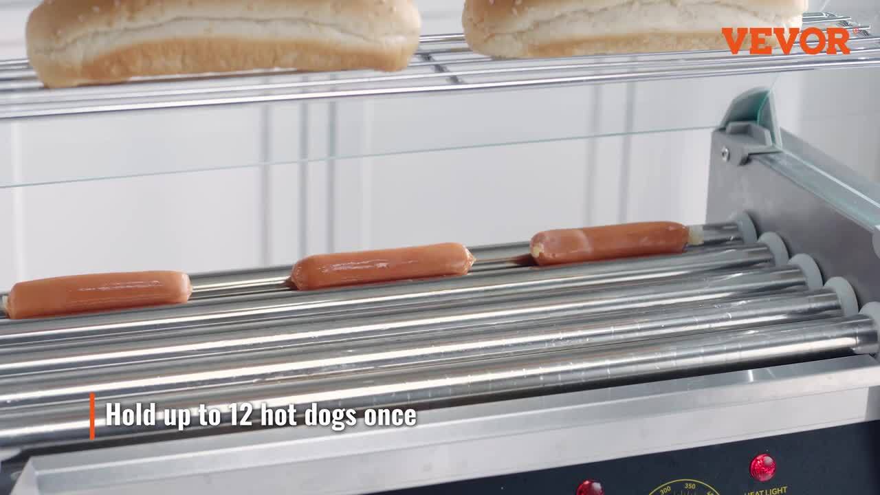 VEVOR Hot Dog Roller 7 Rollers 18 Hot Dogs Capacity VEVOR Hot Dog Roller 7 Rollers 18 Hot Dogs Capacity