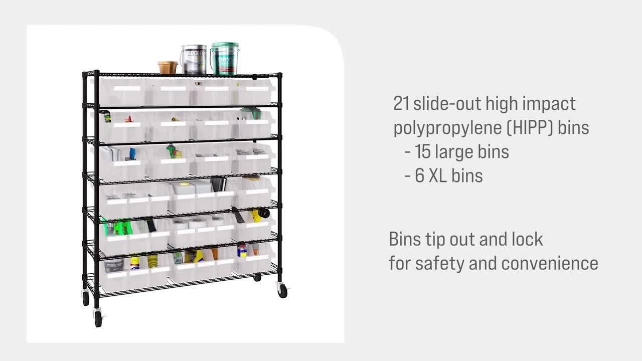 Seville Classics 7-Tier Commercial NSF Certified 21-Bin Rack