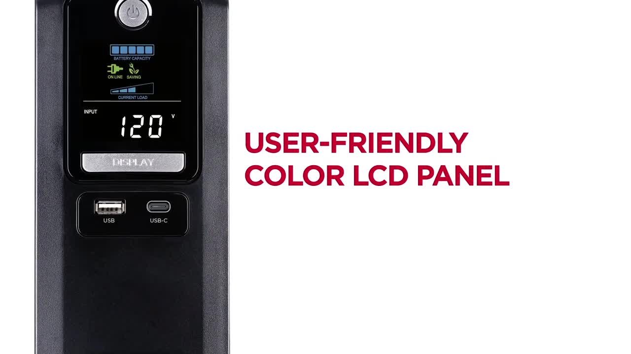 CyberPower 1500VA 10-Outlet UPS RJ45 COAX USB Charging LX1500GU3