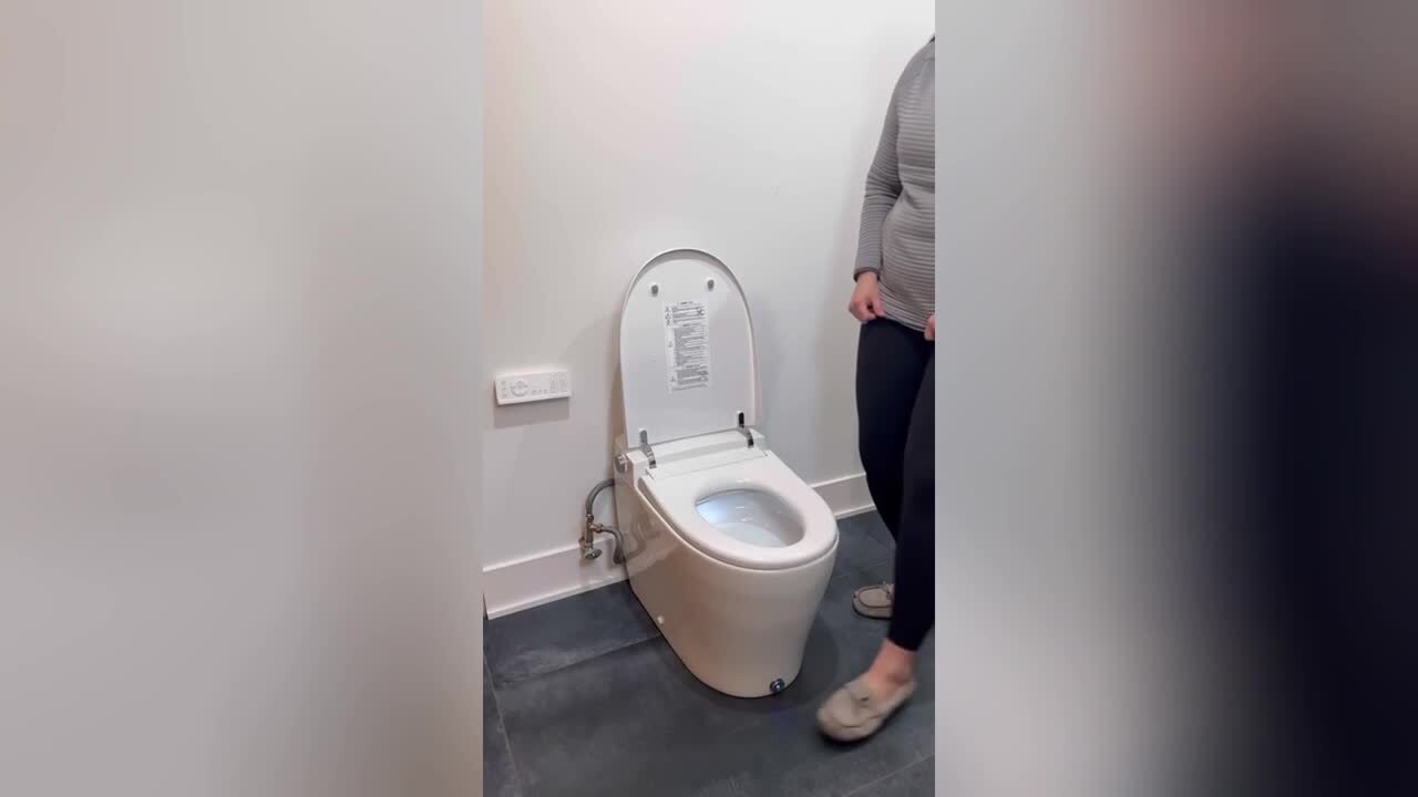 Elongated Smart Toilet Bidet in White with Auto Open, Auto Close, Auto Flush, Heated Seat and Remote