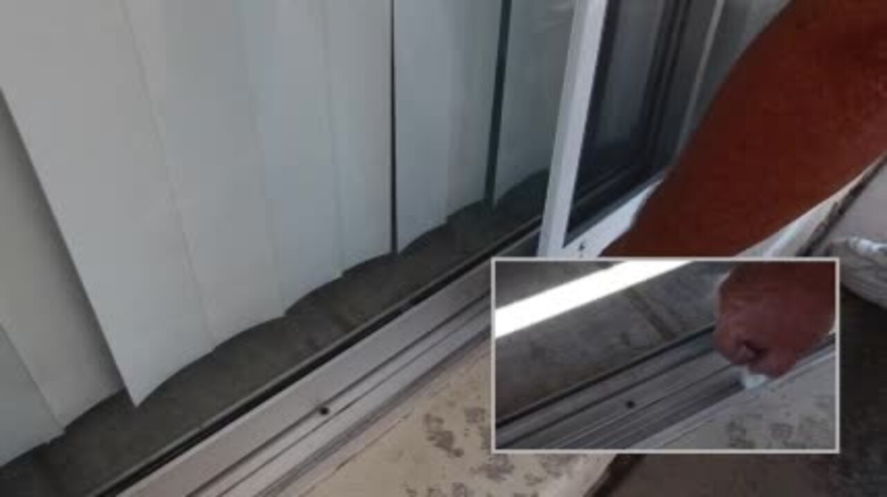 30 in. x 80 in. Adjustable Fit White Metal Sliding Patio Screen Door