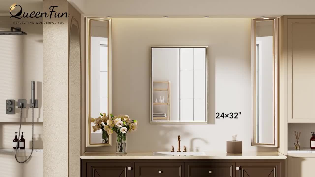 30 in. W x 36 in. H Spectrum Metal Framed Wall Mirror in Brush Nickel 30 in. W x 36 in. H Spectrum Metal Framed Wall Mirror in Brush Nickel