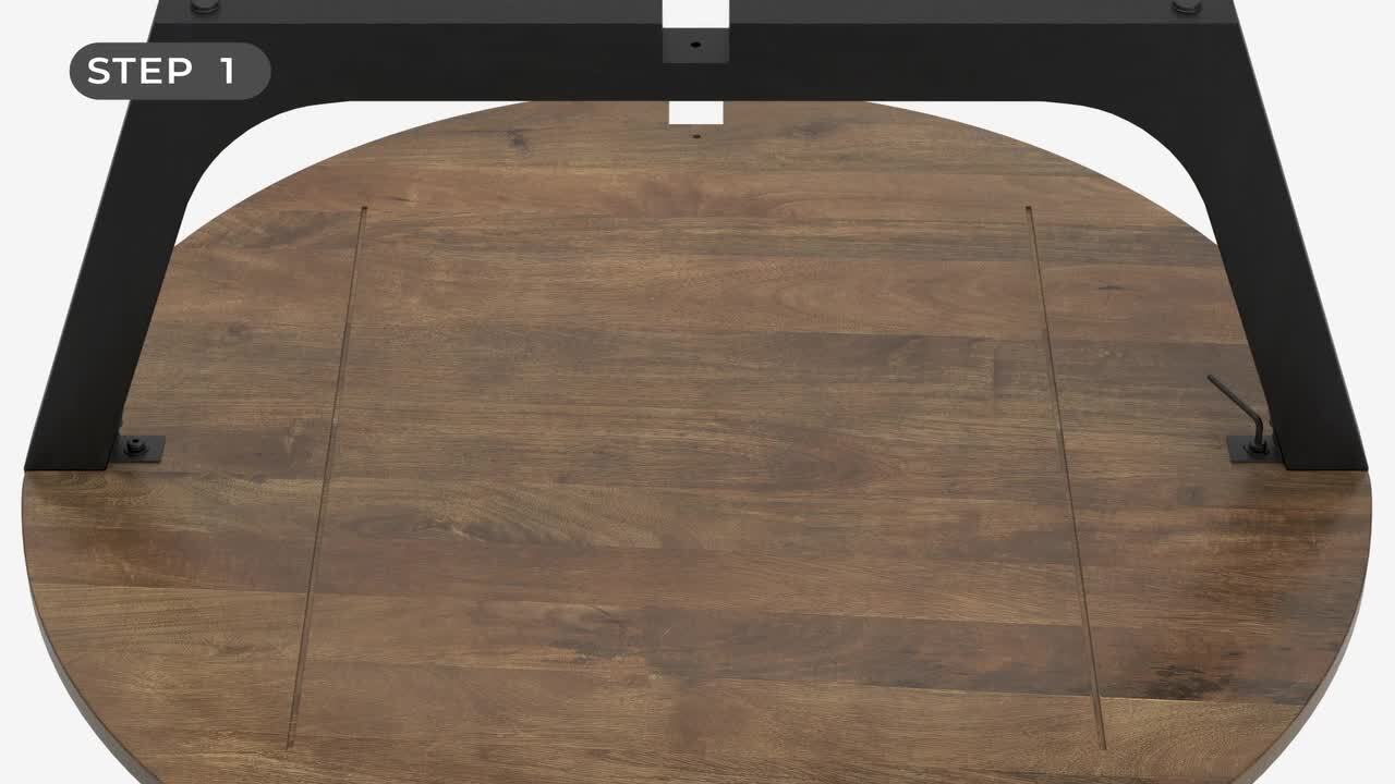 Signature DESIGN BY ASHLEY Hanneforth 44.25 in. Brown/Black Round