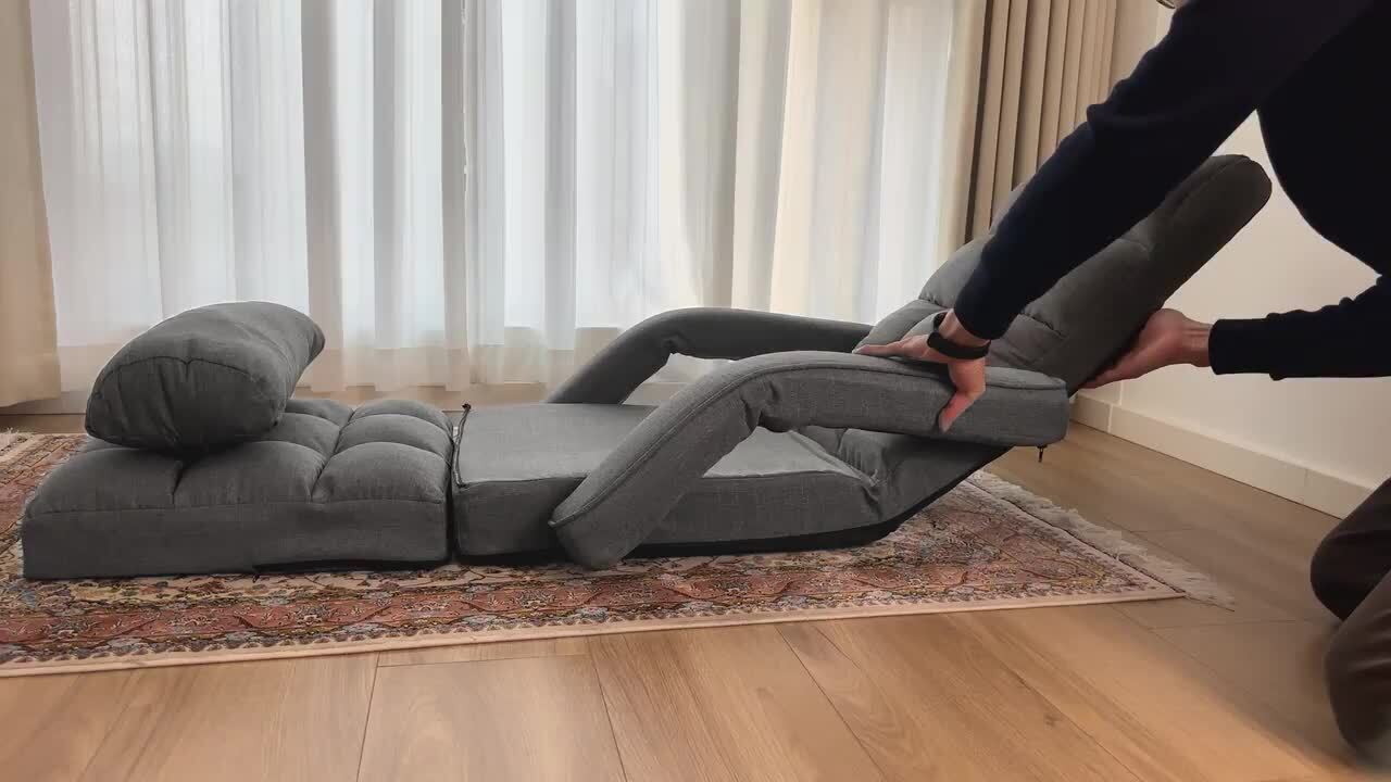 SOL GuruGuruBeanie LightGray　DarkGray SUNRINX Dark Grey Polyester Folding Lazy Recliner Folding