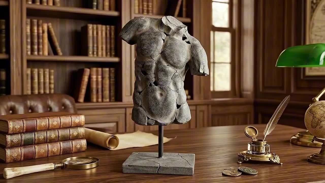 Russet Burbank 置物　オブジェ Liv & Skye Brown 15 in. x 25 in. Resin Cracked Man Torso
