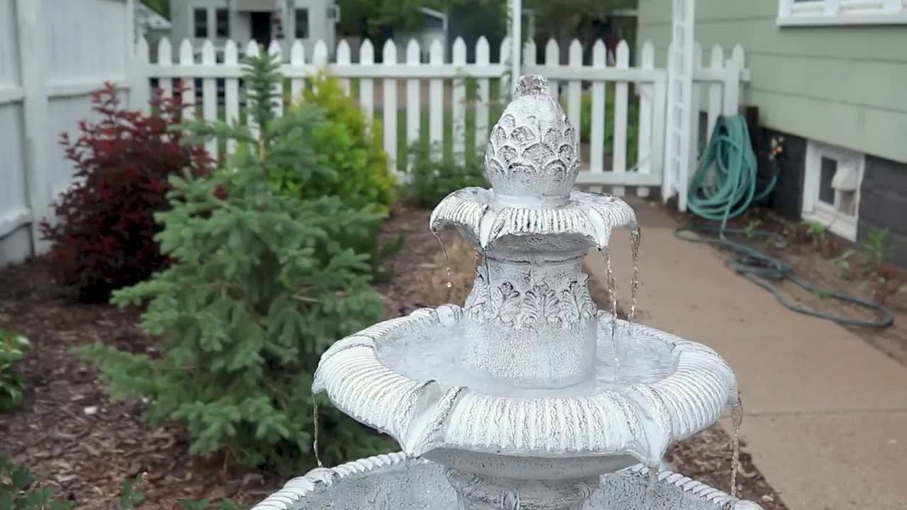 Sunnydaze Mediterranean-Inspired 3-Tier Outdoor Water Fountain