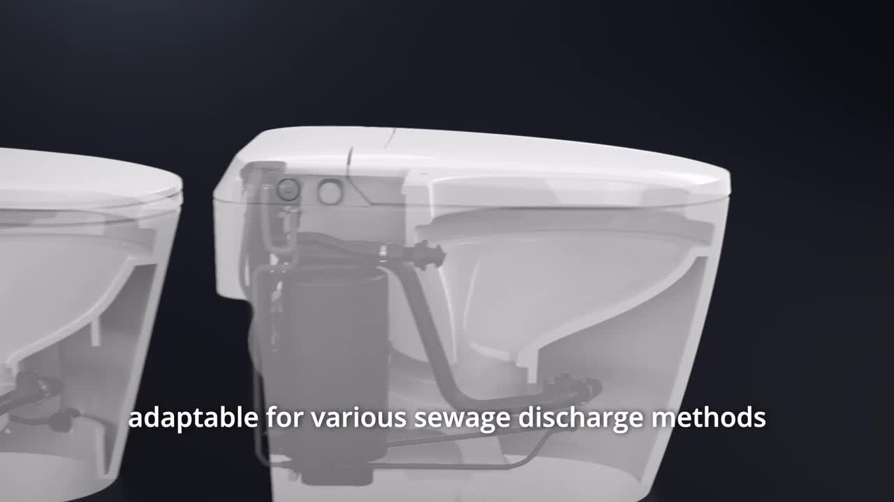 HOROW T30 Non-Electric Elongated Bidet Toilet - 1.0 GPF, ADA Chair Height, Foot Kick Flush, White